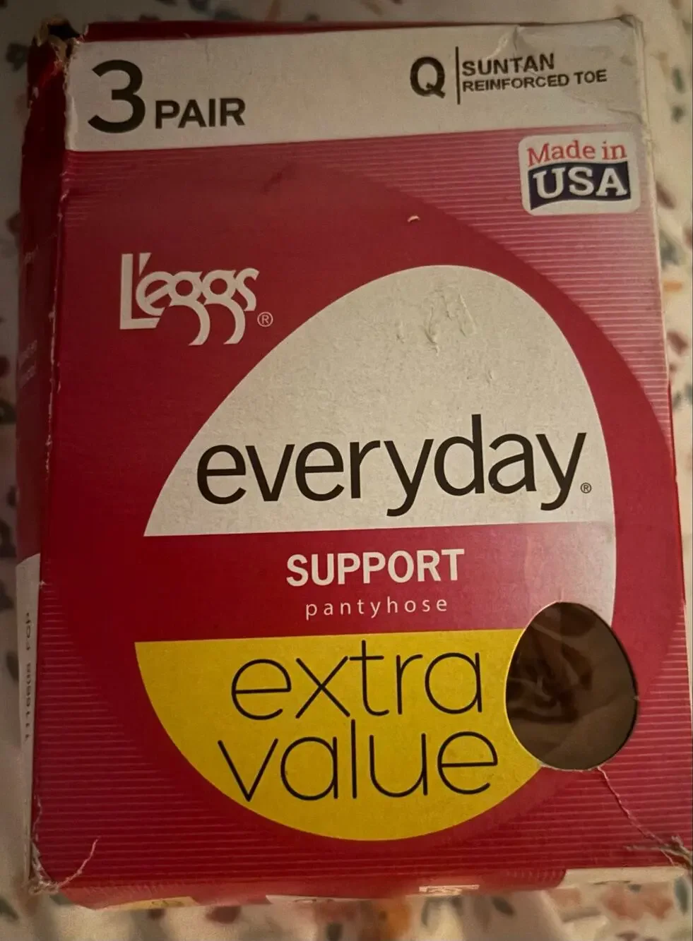 L’eggs Everyday Support Pantyhose – 3 Pair – Size Q Large – Suntan – NEW